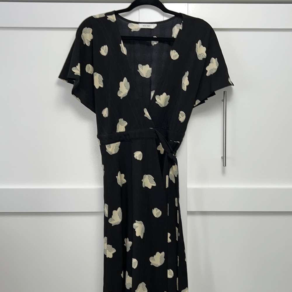 Floral Wrap Midi Dress